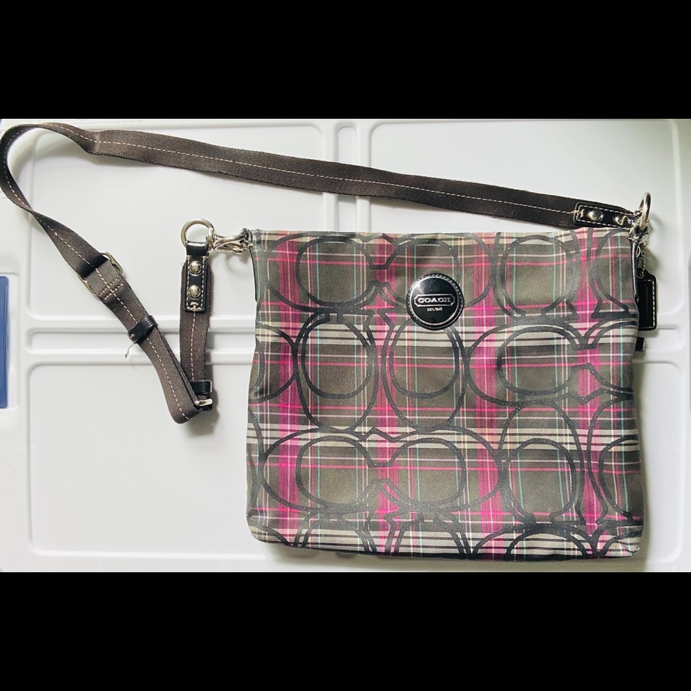 Coach Signature Purple Poppy Crossbody
